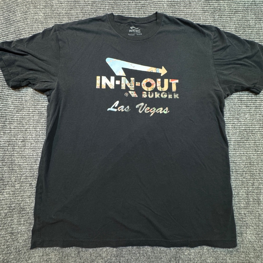 In-N-Out Burger T-Shirt XL Black Las Vegas Sunset Graphic Short Sleeve Fast Food